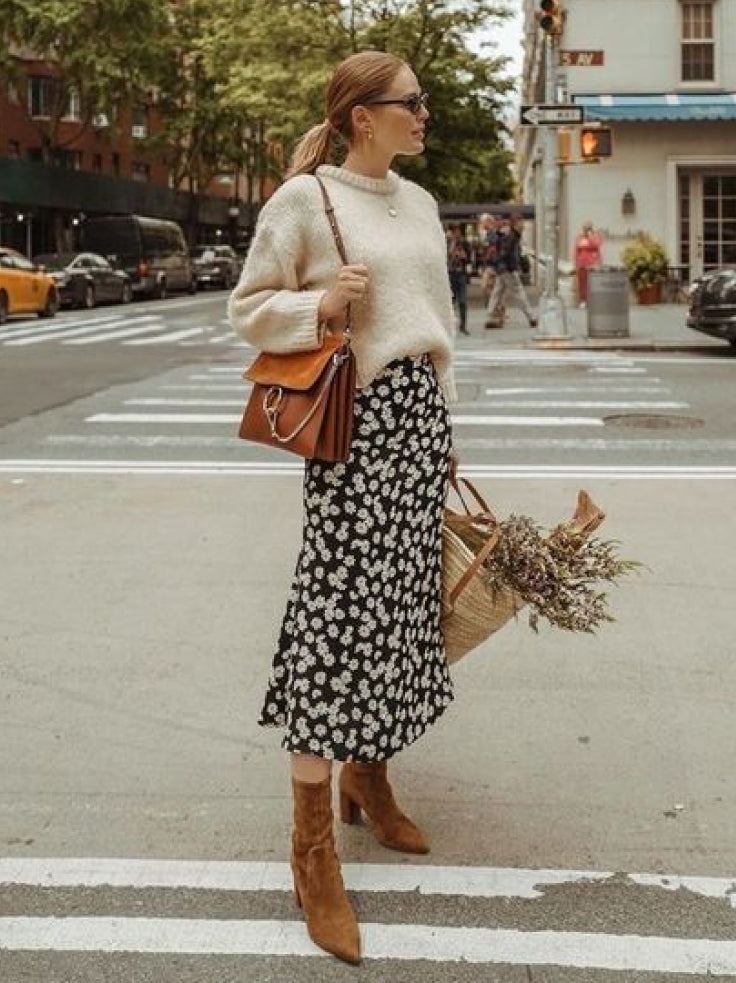 How to Style a Midi Skirt - Outfit Ideas and Styling Tipps