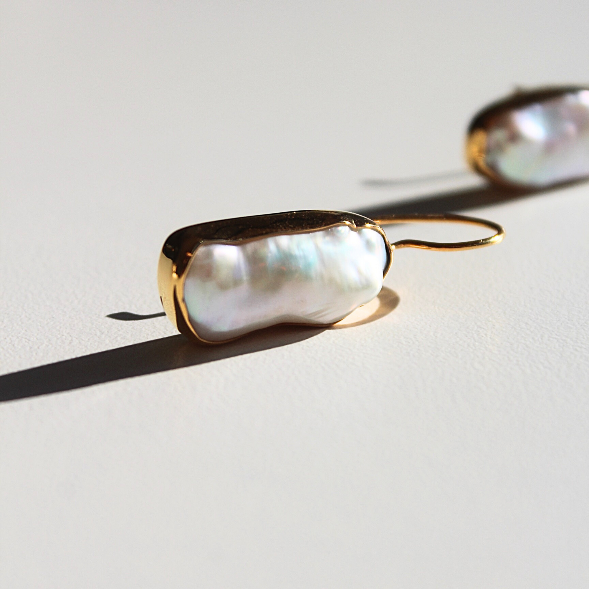Golden Biwa Pearl Earrings