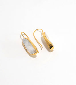 Gold plated pearl earings designed in Switzerland